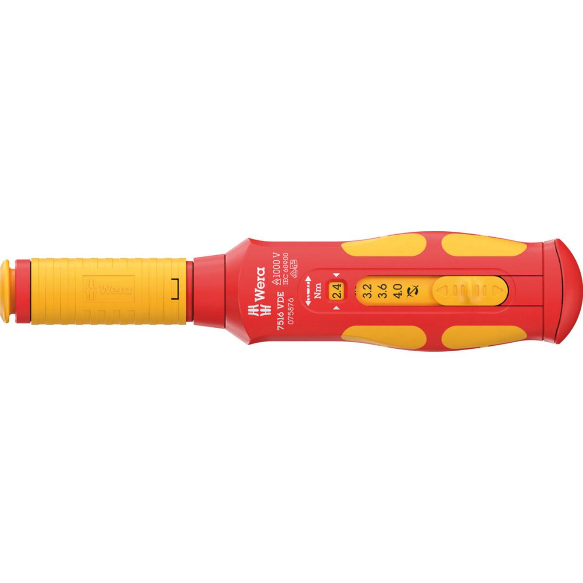 Wera 7516 VDE Kraftform Safe-Torque Speed Drehmomentschraubendreher, 2,4-4,0 Nm, 9 x 2,4 Nm x 2,8 Nm x 3,2 Nm x 3,6 Nm x 4,0 Nm x 192 mm