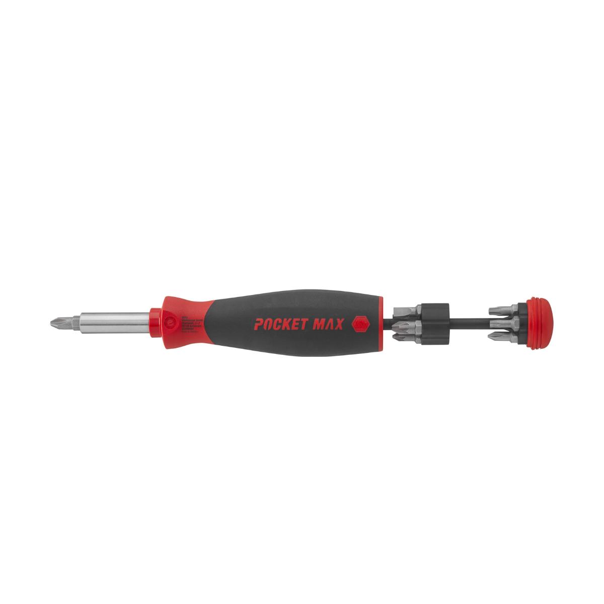 Wiha Schraubendreher mit Bit Magazin PocketMax magnetisch gemischt mit 8 Bits, 1/4 zoll