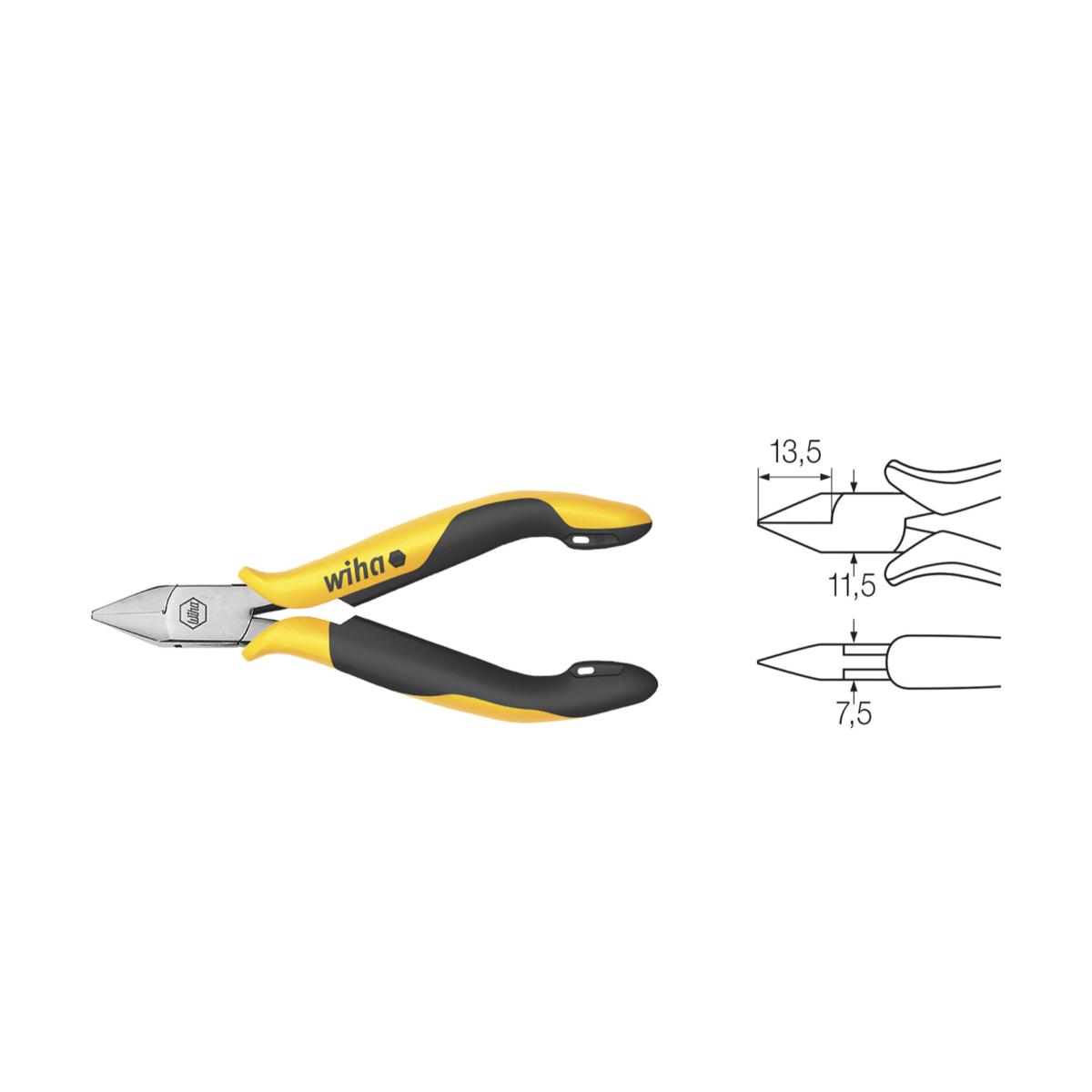 Wiha Seitenschneider Professional ESD breiter, spitzer Kopf ohne Wate